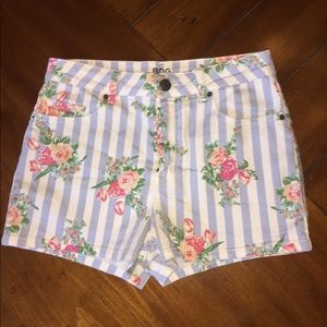 Floral high waisted shorts